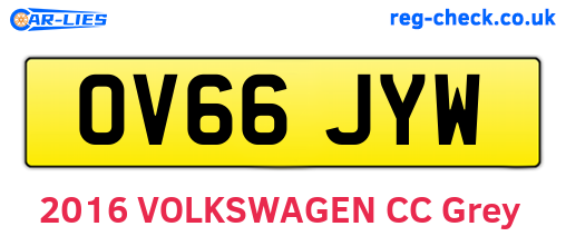 OV66JYW are the vehicle registration plates.