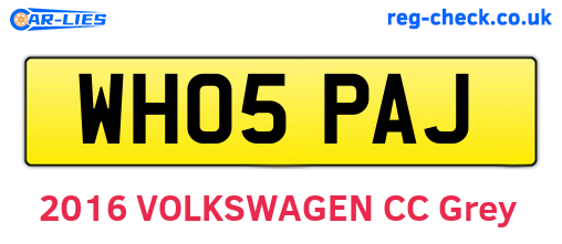WH05PAJ are the vehicle registration plates.