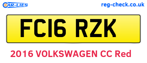 FC16RZK are the vehicle registration plates.
