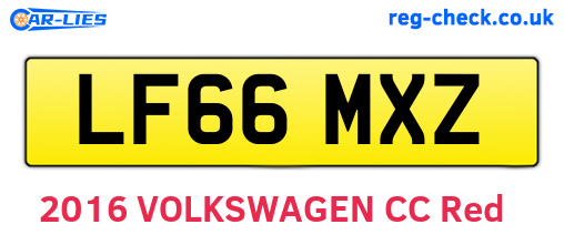 LF66MXZ are the vehicle registration plates.