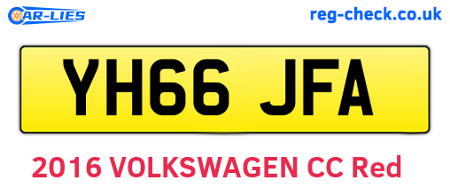 YH66JFA are the vehicle registration plates.