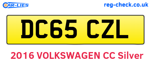 DC65CZL are the vehicle registration plates.
