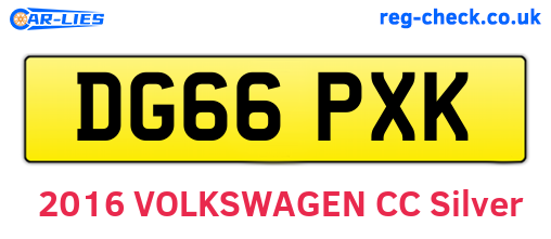 DG66PXK are the vehicle registration plates.