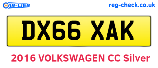 DX66XAK are the vehicle registration plates.