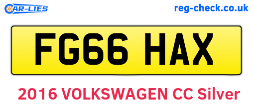 FG66HAX are the vehicle registration plates.