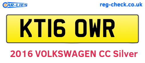 KT16OWR are the vehicle registration plates.