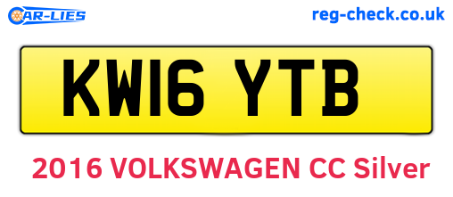 KW16YTB are the vehicle registration plates.