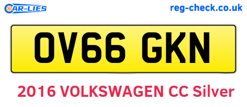 OV66GKN are the vehicle registration plates.