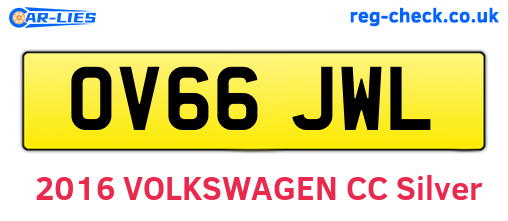 OV66JWL are the vehicle registration plates.