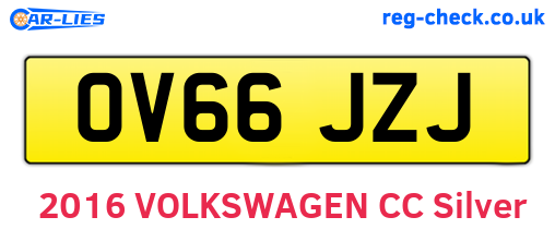 OV66JZJ are the vehicle registration plates.