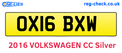 OX16BXW are the vehicle registration plates.