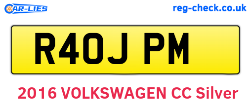 R40JPM are the vehicle registration plates.