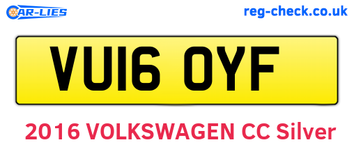 VU16OYF are the vehicle registration plates.