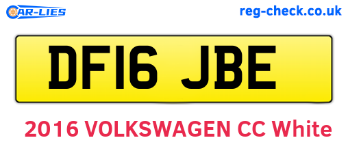 DF16JBE are the vehicle registration plates.