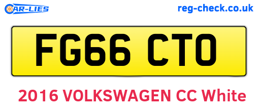 FG66CTO are the vehicle registration plates.