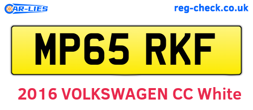 MP65RKF are the vehicle registration plates.