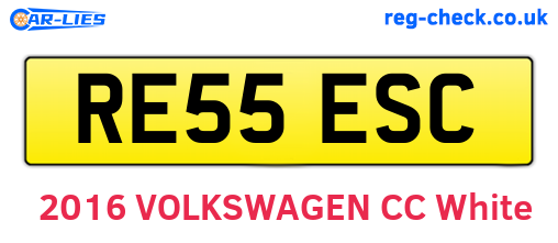 RE55ESC are the vehicle registration plates.