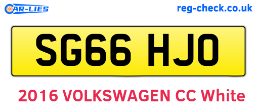 SG66HJO are the vehicle registration plates.