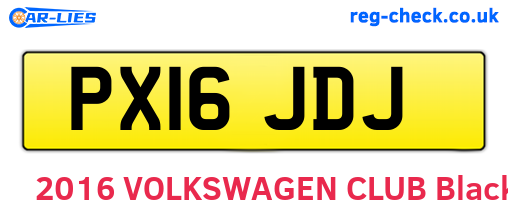 PX16JDJ are the vehicle registration plates.