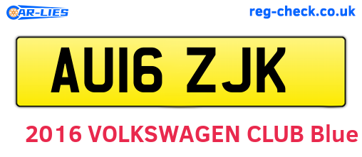 AU16ZJK are the vehicle registration plates.
