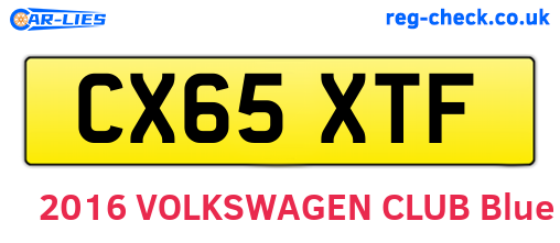 CX65XTF are the vehicle registration plates.
