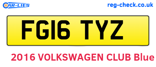 FG16TYZ are the vehicle registration plates.