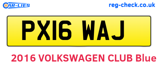 PX16WAJ are the vehicle registration plates.