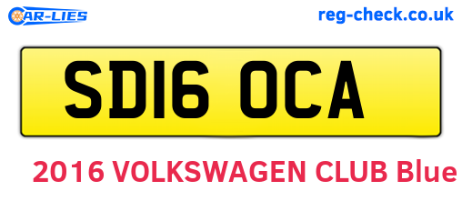 SD16OCA are the vehicle registration plates.