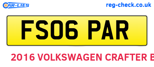 FS06PAR are the vehicle registration plates.