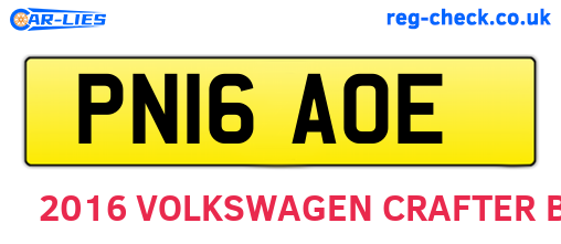 PN16AOE are the vehicle registration plates.