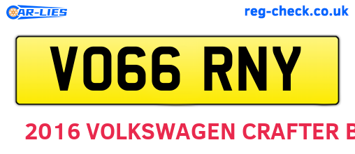 VO66RNY are the vehicle registration plates.