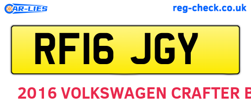 RF16JGY are the vehicle registration plates.