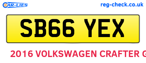 SB66YEX are the vehicle registration plates.