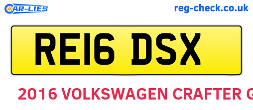 RE16DSX are the vehicle registration plates.