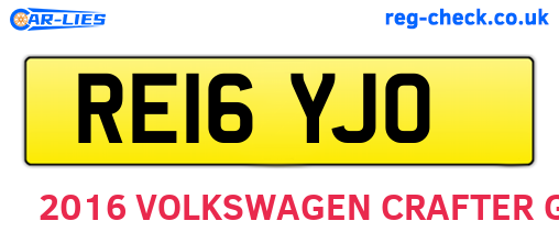 RE16YJO are the vehicle registration plates.