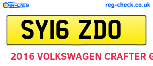 SY16ZDO are the vehicle registration plates.