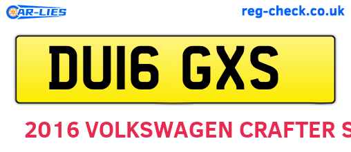 DU16GXS are the vehicle registration plates.