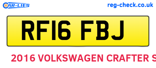 RF16FBJ are the vehicle registration plates.