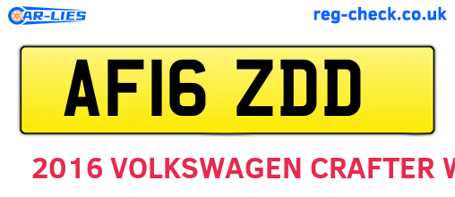 AF16ZDD are the vehicle registration plates.