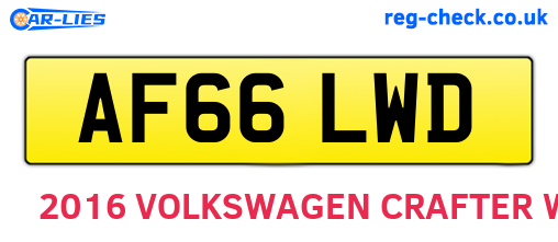 AF66LWD are the vehicle registration plates.