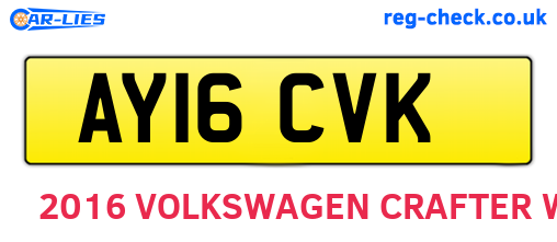 AY16CVK are the vehicle registration plates.