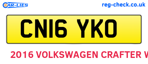 CN16YKO are the vehicle registration plates.