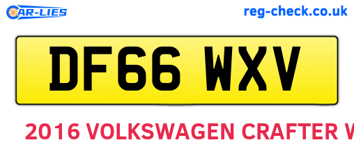 DF66WXV are the vehicle registration plates.