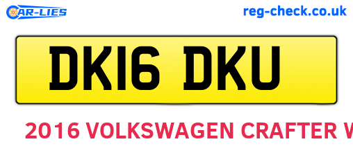 DK16DKU are the vehicle registration plates.