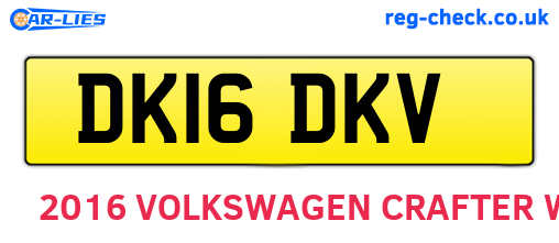DK16DKV are the vehicle registration plates.