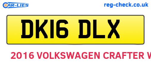 DK16DLX are the vehicle registration plates.