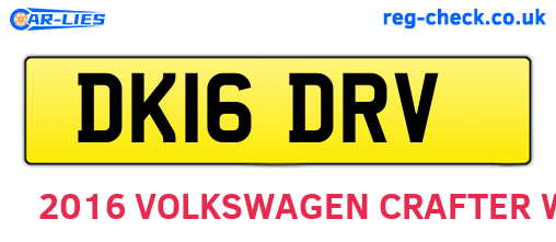 DK16DRV are the vehicle registration plates.