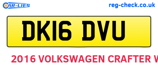 DK16DVU are the vehicle registration plates.