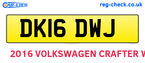 DK16DWJ are the vehicle registration plates.