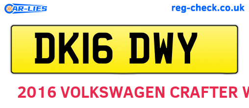 DK16DWY are the vehicle registration plates.